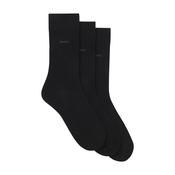 Boss Three-pack of regular-length socks in stretch fabric - Black image