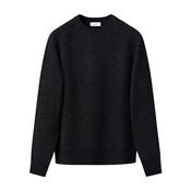 Eton Wool-Cashmere Mouliné Crew-Neck Jumper – Navy