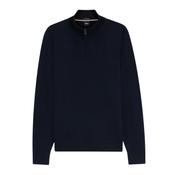 BOSS Black H-Ebenji Merino Wool Zip-Neck Sweater – Blue image