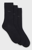 Boss Three-pack of regular-length socks in stretch fabric - Blue image