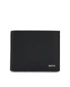 BOSS Crosstown Grained Leather Trifold Wallet – Black
