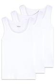 Boss Three-pack of ribbed-cotton underwear vests - White image
