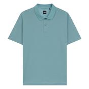 Boss Mercerised-cotton polo shirt with geometric jacquard - Blue image