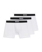 Boss Three-pack of boxer briefs in stretch cotton - White image