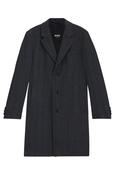 Boss Regular-fit coat in herringbone wool with cashmere - Dark Blue image