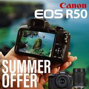 Canon OFFER: Eos R50 Mirrorless Camera Twin Lens Kit (RF-s 18-45 &amp; RF-S 55-210mm) image