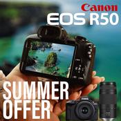 Canon OFFER: Eos R50 Mirrorless Camera Twin Lens Kit (RF-S 18-45 &amp; RF 75-300mm lens) image