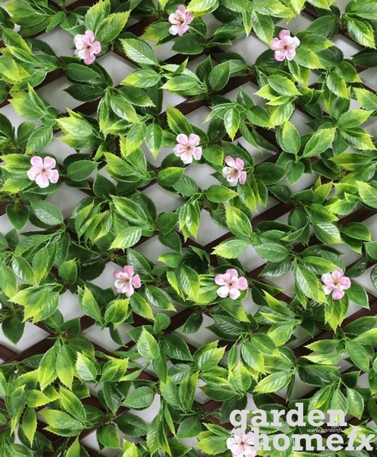 Artificial Hedge on Expanding PVC Trellis 2m x 1m Flora Light Pink Flower in Dublin GetLocal