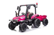 AgriTrac 24V Electric Ride On Tractor with Trailer Pink