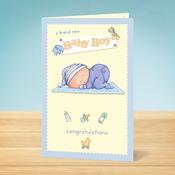 Baby Boy Card <br /> Sleeping Baby Boy image