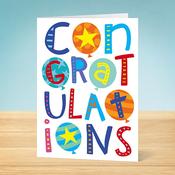 Congratulations Card <br /> Text balloons image