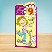 Birthday Card <br /> 9th Birthday Flower image