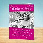 Birthday Card <br /> Vintage Birthday Girl image