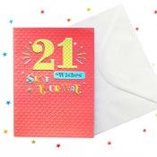 Bright &amp;amp; Bold <br />21st Birthday Card image