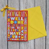 Colourful Well Done<br /> Exam Congratulations image