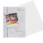 Birthday Card Mum<br /> Flowers and Butterflies image