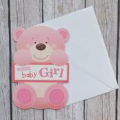 Baby Card Girl <br /> Teddy Bear image