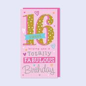 Double Digits 16th Birthday Card image