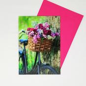 Just to Say Blank Card Bicycle and flowers image