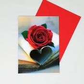 Just to Say Blank Card Heart and Rose image