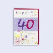 Butterflies &amp;amp; Flowers <br /> 40th Birthday Card image