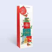 Christmas Bottle Bag <br /> Robin &amp;amp; Presents image