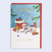 Snowflakes &amp;amp; Snowdrops  Christmas Card  Grandson image