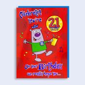 Just to Say <br />Birthday Badge Card <br />You're 21! image
