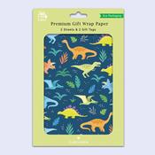 Premium Gift Wrap &amp;amp; 2 Tags <br /> Dinosaurs image