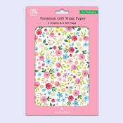 Premium Gift Wrap &amp;amp; 2 Tags <br /> Floral image