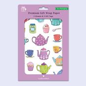Premium Gift Wrap &amp;amp; 2 Tags <br /> Tea party! image