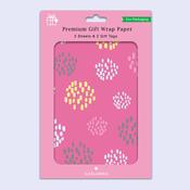 Premium Gift Wrap &amp;amp; 2 Tags <br />Pink Speckled image