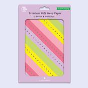 Premium Gift Wrap &amp;amp; 2 Tags <br />Rainbow Stripes image