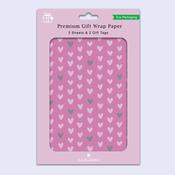 Premium Gift Wrap &amp;amp; 2 Tags <br /> Love hearts image