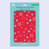 Premium Gift Wrap &amp;amp; 2 Tags <br /> Stars image