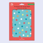 Premium Gift Wrap &amp;amp; 2 Tags <br /> Blue dots image