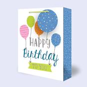 Large Gift Bag <br /> Happy Birthday on Blue image