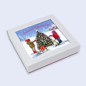 Make a Wish  12 Charity Christmas Cards  Christmas Snowscape with Kids image