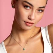 Adorn | Emerald &amp; Diamond Necklace in 9ct Gold image