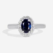 ALANAH Platinum | Diamond &amp; Sapphire Ring image