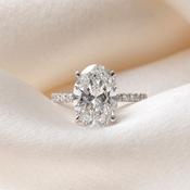 AMALFI  4ct | Oval Solitaire Lab Grown Diamond Engagement Ring in Platinum image