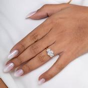 AMOUR 2.50ct | Oval 3-Stone Lab Grown Diamond Engagement Ring in 18ct Gold image