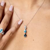 Aquarius | Blue Topaz Necklace in 9ct White Gold