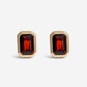Art Deco Garnet Earrings | 9ct Gold