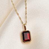 Art Deco Garnet Necklace | 9ct Gold