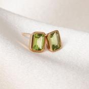 Art Deco Peridot Earrings | 9ct Gold