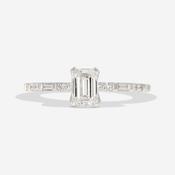 ASTORIA 0.75ct | Emerald Cut Natural Diamond Engagement Ring in Platinum