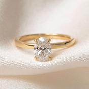 AVOCA 1ct | Oval Solitaire Lab Grown Diamond Engagement Ring in 18ct Gold image