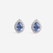 Azul | Sapphire &amp; Diamond Earrings in 18ct White Gold