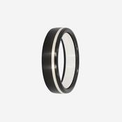 BJORN 6mm | Men's Wedding Ring in Zirconium, Silver &amp; 9ct White Gold